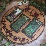 Sigil of Lilith tarot and oracle spread board, hanmade from wood