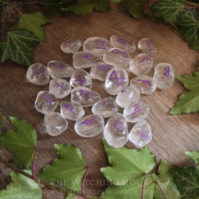 Rock crystal hanmade runes