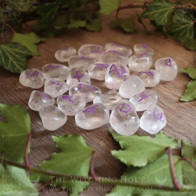 Rock crystal hanmade runes