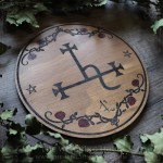 Ornement d'autel sigil de Lilith en bois avec sceau de Lilith Dukante pour rituel et magie, outil ésotérique