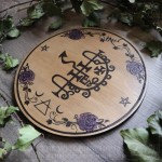 Sigil of Asmoday wooden altar ornament for magick ritual, spiritual decoration, occult decor