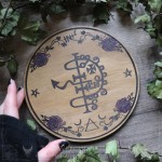 Ornement d'autel sigil d'Asmoday en bois pour rituel magique, décoration spirituelle et occulte