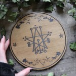Sigil of Astaroth wooden altar ornament for magick rituals, occult decor, spiritual home decoration