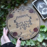 Sigil of Belial wooden altar ornament for magic ritual, seal of Belial occult home decor