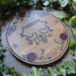 Sigil of Belial wooden altar ornament for magic ritual, seal of Belial occult home decor