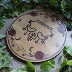 Sigil of Belial wooden altar ornament for magic ritual, seal of Belial occult home decor