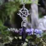 Collier pendule pentacle en améthyste, bijou ésotérique et gothique