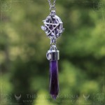 Collier pendule pentacle en améthyste, bijou ésotérique et gothique