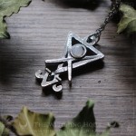 Lucifer sigil pendant with rainbow moonstone, Lucifer seal necklace, gothic jewelry