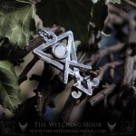 Lucifer sigil pendant with rainbow moonstone, Lucifer seal necklace, gothic jewelry