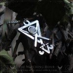 Lucifer sigil pendant with rainbow moonstone, Lucifer seal necklace, gothic jewelry