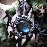 Celtic necklace with large labradorite, handmade gothic jewelry