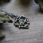 Triquetra pendant with prehnite, celtic jewelry, trinity knot