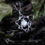 Pendentif triquetra en pierre de lune arc-en-ciel, bijou celtique, noeud des sorcières