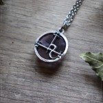 Sigil of Lilith necklace with purple amethyst, gothic and witchy jewelry