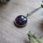 Pendentif sigil de Lilith en améthyste, bijou ésotérique et gothique artisanal