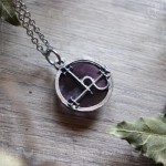 Sigil of Lilith necklace with purple amethyst, gothic and witchy jewelry