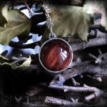 Sigil of Lilith necklace with red tiger eye, gothic and witchy jewelry