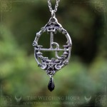 Sigil of Lilith necklace with pentacle and moon crescent, gothic jewelry