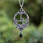 Pendentif sigil de Lilith avec pentacle et goutte noire, bijou ésotérique et gothique artisanal