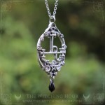 Pendentif sigil de Lilith avec pentacle et goutte noire, bijou ésotérique et gothique artisanal