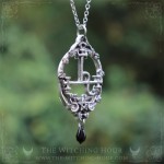 Sigil of Lilith necklace with pentacle and moon crescent, gothic jewelry