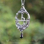 Sigil of Lilith necklace with pentacle and moon crescent, gothic jewelry