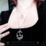 Sigil of Lilith necklace with pentacle and moon crescent, gothic jewelry