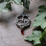 Sigil of Lilith necklace with pentacle and moon crescent, gothic jewelry