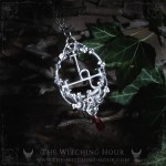 Pendentif sigil de Lilith avec pentacle et goutte rouge, bijou ésotérique et gothique artisanal