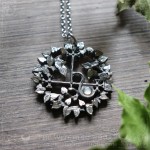 Lilith's sigil necklace with white moonstone, seal of Lilith necklace, gothic jewelry