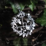 Lilith's sigil necklace with white moonstone, seal of Lilith necklace, gothic jewelry