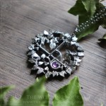 Pendentif sigil de Lilith avec grenat naturel, collier sceau de la déesse Lilith, bijou ésotérique