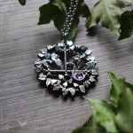 Lilith's sigil necklace with natural purple amethyst, seal of Lilith necklace, gothic jewelry