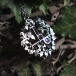 Lilith's sigil necklace with natural purple amethyst, seal of Lilith necklace, gothic jewelry
