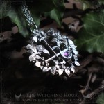 Lilith's sigil necklace with natural purple amethyst, seal of Lilith necklace, gothic jewelry