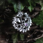 Lilith's sigil necklace with natural purple amethyst, seal of Lilith necklace, gothic jewelry