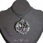 Pendentif sigil de Lilith avec grenat naturel, collier sceau de la déesse Lilith, bijou ésotérique