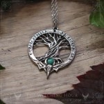 Tree of life yggdrasil necklace with malachite, gothic jewelry