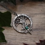 Tree of life yggdrasil necklace with malachite, gothic jewelry