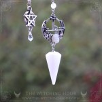 Sigil of Lilith pendulum for divination and dowsing, made from white jade