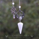 Sigil of Lilith pendulum for divination and dowsing, made from white jade
