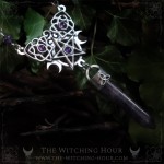 Collier pentacle elfique en améthyste, bijou gothique inspiré de la Wicca et de l'occultisme