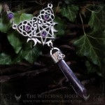 Collier pentacle elfique en améthyste, bijou gothique inspiré de la Wicca et de l'occultisme
