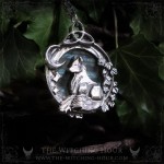 Fox necklace with labradorite, wolf pendant, dog, nature inspired jewelry