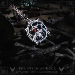 Pendentif sigil de Belial en onyx et grenat, collier sceau de Belial, bijou gothique artisanal