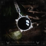 Belial sigil necklace with black onyx and garnet, seal of Belial, handmade gothic jewelry