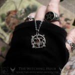 Belial sigil necklace with black onyx and garnet, seal of Belial, handmade gothic jewelry