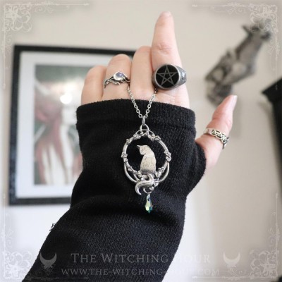 Cat necklace surrounded with elven interlacing, hadnmade gothic jewelry