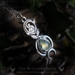 Infinite symbol necklace with prehnite, handmade elven jewelry
